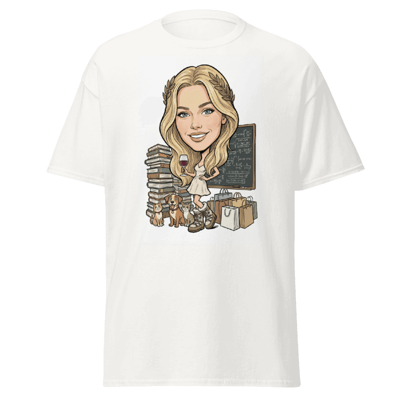 T-shirt di laurea personalizzata con caricatura