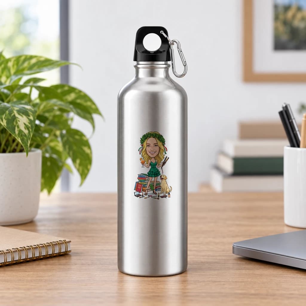 Borraccia personalizzata con caricatura