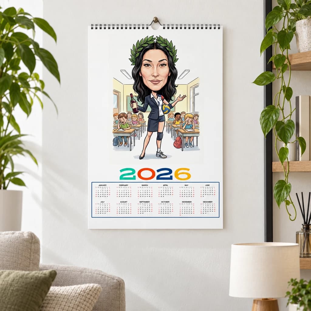 Calendario personalizzato con caricatura