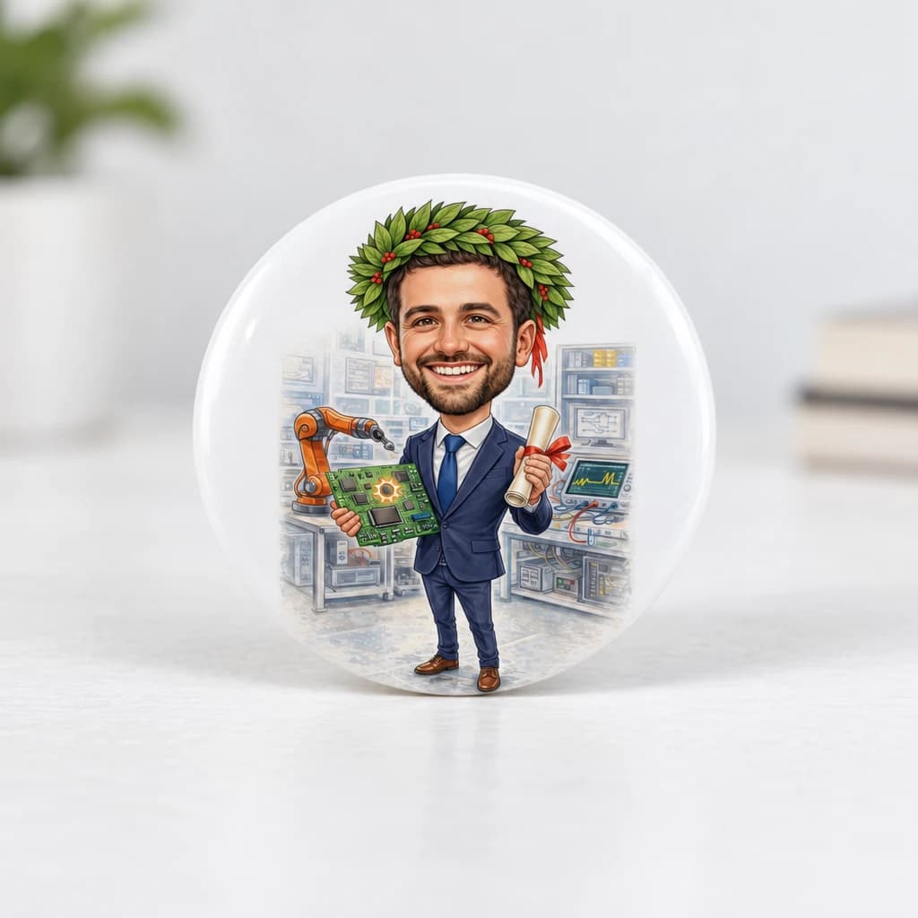 Spille personalizzate con caricatura, set da 5