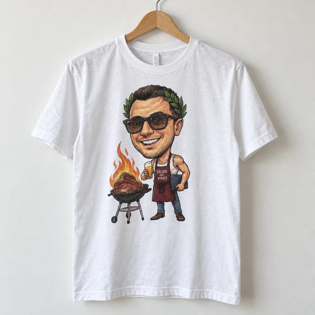T-shirt personalizzata con caricatura